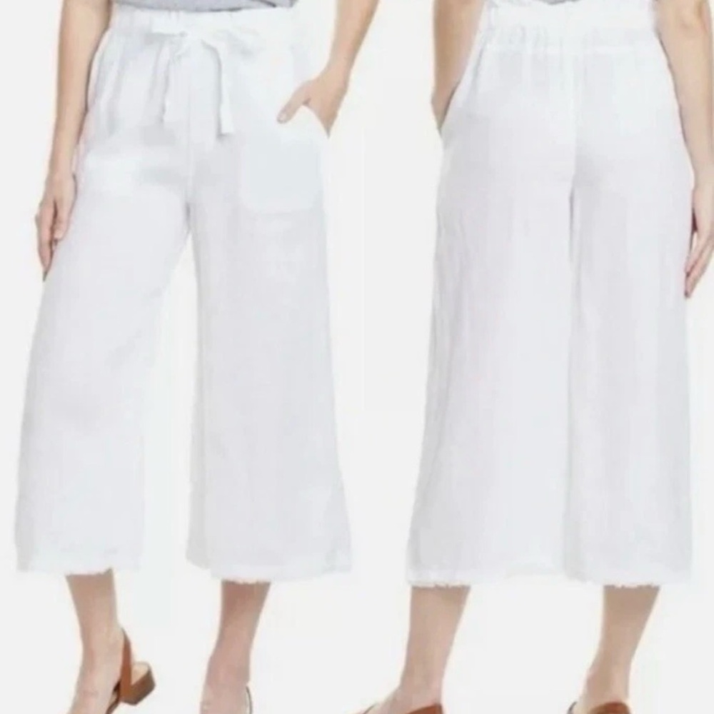 Cloth & Stone 100-% Linene White Cropped Pants